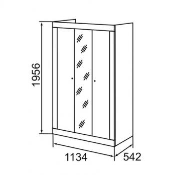 Модуль 14 Шкаф для одежды трехдверный с зеркалом  "Саванна" (Ижмебель)Ижмебель Модуль 14 Шкаф для одежды трехдверный с зеркалом  "Саванна"