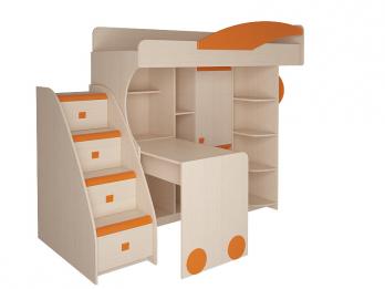 Набор мебели 4.4.1 Л/П (оранжевый) + Тумба с 4 ящиками (Корвет)Корвет Набор мебели 4.4.1 Л/П (оранжевый) + Тумба с 4 ящиками