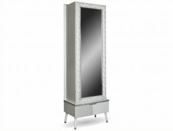 Шкаф в прихожую Б22.1-2 белый/патина серебро (Мебель Благо)Мебель Благо Шкаф в прихожую Б22.1-2 белый/патина серебро