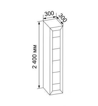 ВЕРОНА-1 (ш=300 h=2400 прост.стекло) Книжный шкаф (МегаЭлатон)МегаЭлатон ВЕРОНА-1 (ш=300 h=2400 прост.стекло) Книжный шкаф