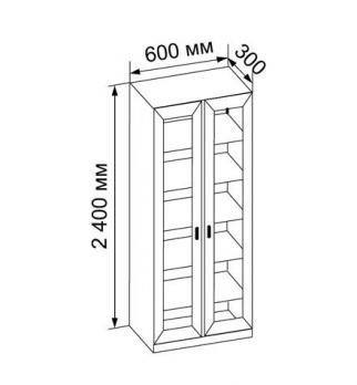 ВЕРОНА-1 (ш=600 h=2400 прост.стекло) Книжный шкаф (МегаЭлатон)МегаЭлатон ВЕРОНА-1 (ш=600 h=2400 прост.стекло) Книжный шкаф
