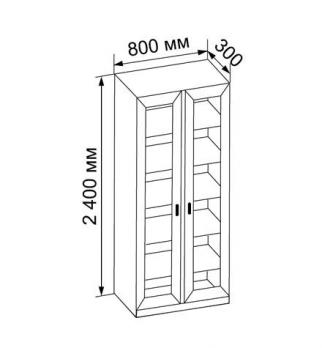 ВЕРОНА-1 (ш=800 h=2400 прост.стекло) Книжный шкаф (МегаЭлатон)МегаЭлатон ВЕРОНА-1 (ш=800 h=2400 прост.стекло) Книжный шкаф