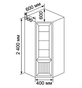 ВЕРОНА-2 (h=2400 прост.стекло) Угловой книжный шкаф (МегаЭлатон)МегаЭлатон ВЕРОНА-2 (h=2400 прост.стекло) Угловой книжный шкаф