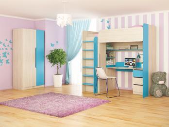 Детская комната «Топаз». Вариант 2 (МСТ Мебель)МСТ Мебель Детская комната «Топаз». Вариант 2