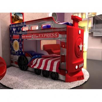 Двухъярусная кровать-машина Паровоз "Америка" (Ред Ривер)Ред Ривер Двухъярусная кровать-машина Паровоз "Америка"