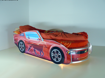 Кровать Мустанг Премиум Красная с подсветкой (ВиВера мебель)ВиВера мебель Кровать Мустанг Премиум Красная с подсветкой