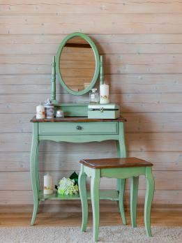 Туалетный столик ST9321 G  с овальным зеркалом (зеленый) (Mobilier de Maison)Mobilier de Maison Туалетный столик ST9321 G  с овальным зеркалом (зеленый)