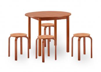 Круглый стол и стулья для кухни Норония + 4 Гамма [Вишня] (Боровичи)Боровичи Круглый стол и стулья для кухни Норония + 4 Гамма [Вишня]