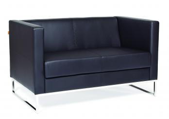 Диван офисный Дюна диван двухместный [Terra-118 (эко-кожа черная)] (Chairman)Chairman Диван офисный Дюна диван двухместный [Terra-118 (эко-кожа черная)]