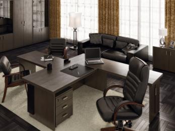Комплект офисной мебели Чикаго К2 [Темный дуб] (Pointex)Pointex Комплект офисной мебели Чикаго К2 [Темный дуб]