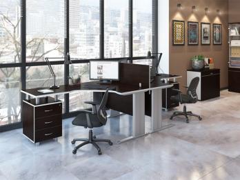 Комплект офисной мебели Свифт К2 Темный [Темный дуб] (Pointex)Pointex Комплект офисной мебели Свифт К2 Темный [Темный дуб]