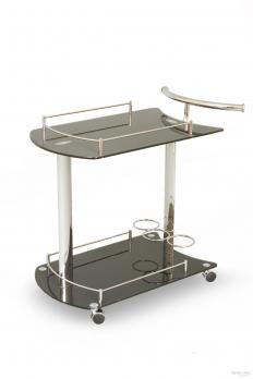 Сервировочный столик SC-5066-BG Голди (Хром / Черное стекло)  (Рэд энд Блэк)Рэд энд Блэк Сервировочный столик SC-5066-BG Голди (Хром / Черное стекло) 
