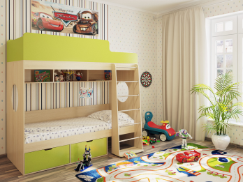 Детская кровать Милана 2 (дуб) (Милана-мебель)Милана-мебель Детская кровать Милана 2 (дуб)