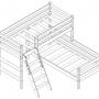 Угловая кровать «Соня» с наклонной лестницей