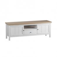 Тумба ТВ Сканди 2 двери 1 ящик белый/антик
