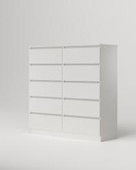 МС Охта Лайт Комод 1200.10 Белый гладкий