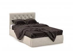Кровать Беатриче 140×200 с подъёмным механизмом, Ultra песочный, декор: стразы