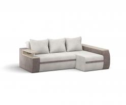 Диван угловой Атика NEW правый, Shape Walnut, Dream Stone, Крафт серый