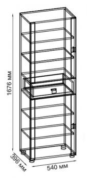 В-08 Шкаф МЦН стекло (с ящиком) малый (изготавление только в цвете венге каштан) ()В-08 Шкаф МЦН стекло (с ящиком) малый (изготавление только в цвете венге каштан)