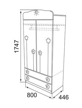 Модуль 1 Шкаф для одежды "Капитошка" (Ижмебель)Ижмебель Модуль 1 Шкаф для одежды "Капитошка"