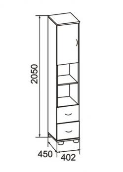 Модуль 1 Шкаф комбинированный "Джерри" (Ижмебель)Ижмебель Модуль 1 Шкаф комбинированный "Джерри"