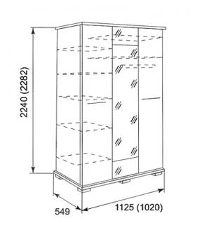 Модуль 12 Шкаф для одежды с зеркалом "Олеся" (Ижмебель)Ижмебель Модуль 12 Шкаф для одежды с зеркалом "Олеся"