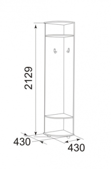 Модуль 5 Угловая приставка с вешалкой "Атлант" (Ижмебель)Ижмебель Модуль 5 Угловая приставка с вешалкой "Атлант"