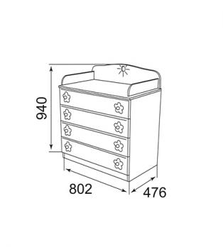 Модуль 6 Комод  "Капитошка" (Ижмебель)Ижмебель Модуль 6 Комод  "Капитошка"