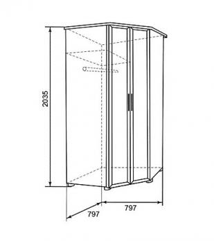 Модуль 6 Шкаф угловой "Легенда" (Ижмебель)Ижмебель Модуль 6 Шкаф угловой "Легенда"