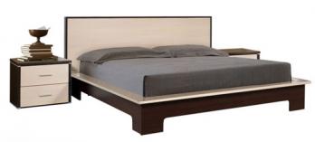 "Европа-5" Кровать с плоскими царгами, спинка - беленый дуб (Ярцево)Ярцево "Европа-5" Кровать с плоскими царгами, спинка - беленый дуб