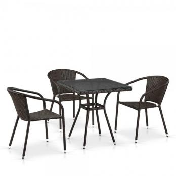 Комплект плетеной мебели из искусственного ротанга T282BNT/Y137C-W53 Brown 3Pcs (Афина-мебель)Афина-мебель Комплект плетеной мебели из искусственного ротанга T282BNT/Y137C-W53 Brown 3Pcs