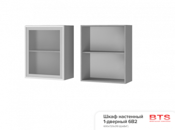 6В2 Шкаф настенный 1-дверный со стеклом  (БТС)БТС 6В2 Шкаф настенный 1-дверный со стеклом 