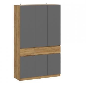 "Авиньон" Шкаф трехстворчатый Дуб Крафт Золотой/Графит серый (БТС)БТС "Авиньон" Шкаф трехстворчатый Дуб Крафт Золотой/Графит серый
