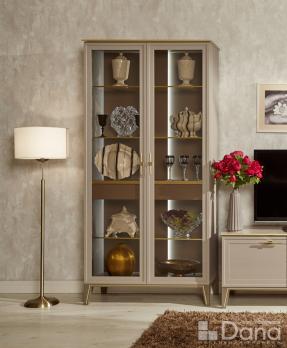 Витрина Palmari P5350 без зеркала серо-бежевая (Дана)Дана Витрина Palmari P5350 без зеркала серо-бежевая