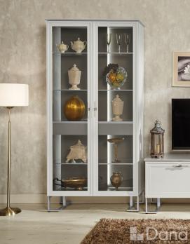 Витрина Palmari P2370 без зеркала светло-серая (Дана)Дана Витрина Palmari P2370 без зеркала светло-серая