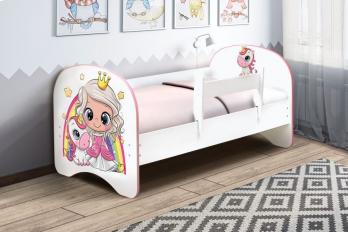 Кровать с фотопечатью без ящиков 800*1600 Принцесса (Белый) (Эльбрус-М)Эльбрус-М Кровать с фотопечатью без ящиков 800*1600 Принцесса (Белый)