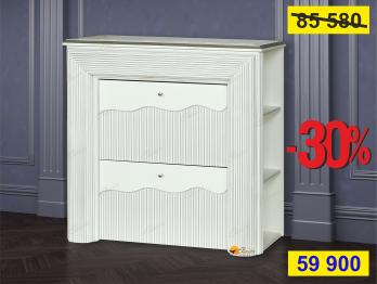 Обувница Б16.5 Белый/Патина Себеро/Белый Кайман (Мебель Благо)Мебель Благо Обувница Б16.5 Белый/Патина Себеро/Белый Кайман