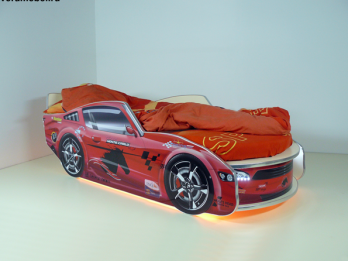Кровать Молния Премиум Красная с подсветкой и матрасом (ВиВера мебель)ВиВера мебель Кровать Молния Премиум Красная с подсветкой и матрасом