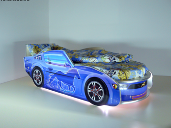 Кровать Молния Премиум Синяя с подсветкой (ВиВера мебель)ВиВера мебель Кровать Молния Премиум Синяя с подсветкой