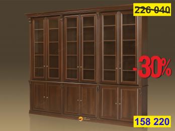 Шкаф для книг - библиотека 6-ти. ств. Б280.24Г Орех (Мебель Благо)Мебель Благо Шкаф для книг - библиотека 6-ти. ств. Б280.24Г Орех