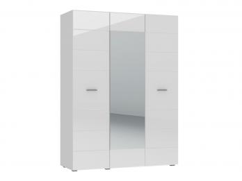 Распашной шкаф трехстворчатый Глосс Белый глянец (НК-Мебель)НК-Мебель Распашной шкаф трехстворчатый Глосс Белый глянец