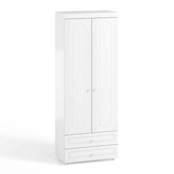 Шкаф 2-х дверный с ящиками (гл.410) Афина АФ-44 белое дерево (Система Мебели)Система Мебели Шкаф 2-х дверный с ящиками (гл.410) Афина АФ-44 белое дерево