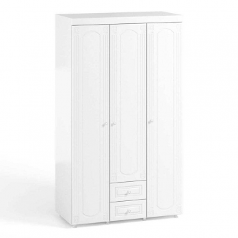 Шкаф 3-х дверный с ящиками Афина АФ-56 белое дерево (Система Мебели)Система Мебели Шкаф 3-х дверный с ящиками Афина АФ-56 белое дерево