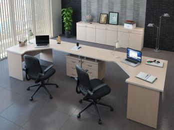 Комплект офисной мебели Свифт К2 Светлый [Светлый дуб] (Pointex)Pointex Комплект офисной мебели Свифт К2 Светлый [Светлый дуб]