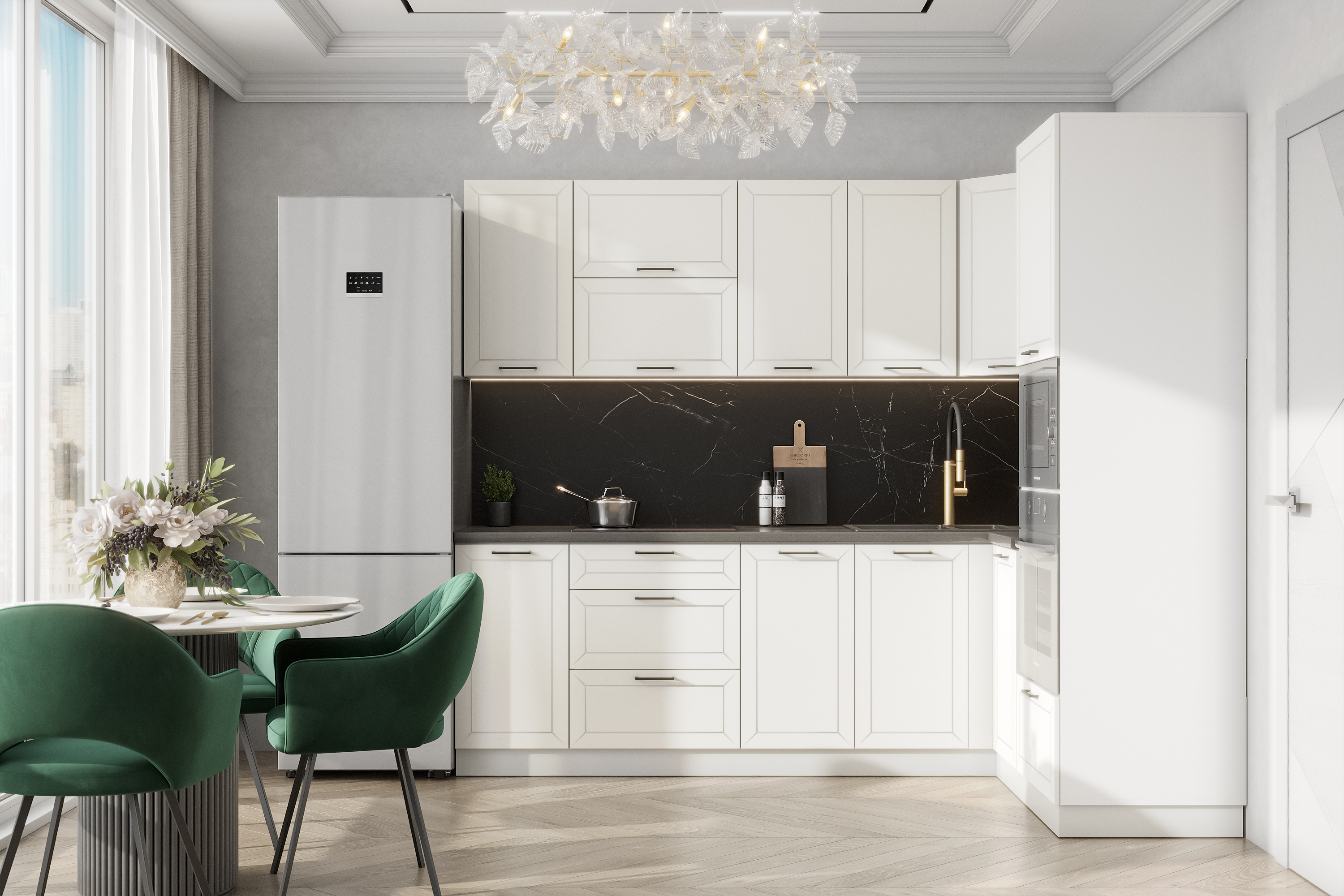 КГ Угловой Вектор 240*100 Бланж (без столешницы) в.26