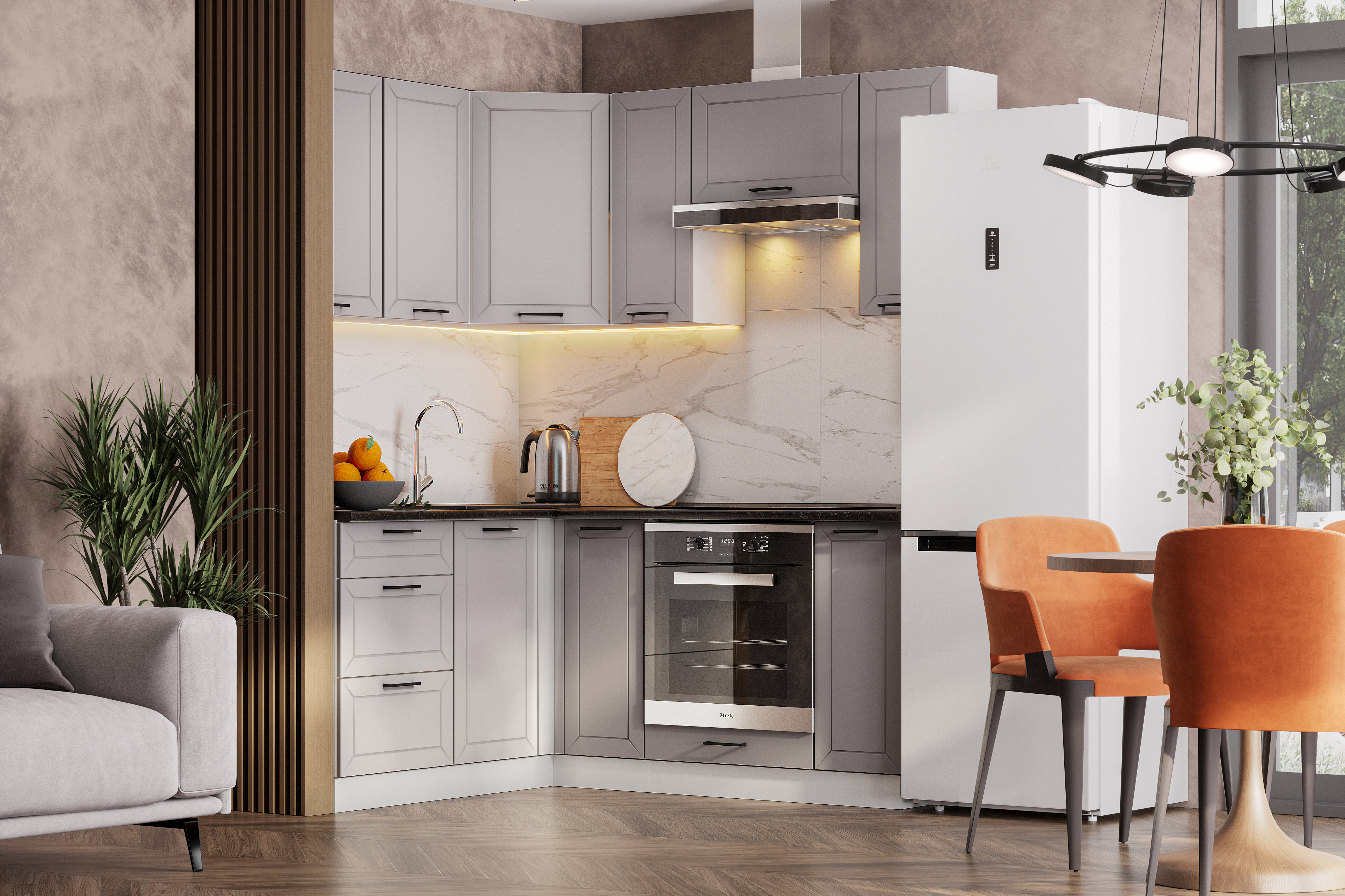 КГ Угловой Вектор 150*120 Бежевая (со столешницей, черный, 26) в.7