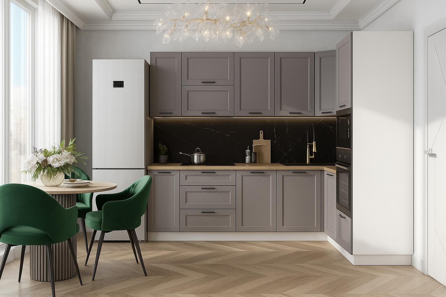 КГ Угловой Вектор 240*100 Грей (со столешницей, сонома, 26) в.17