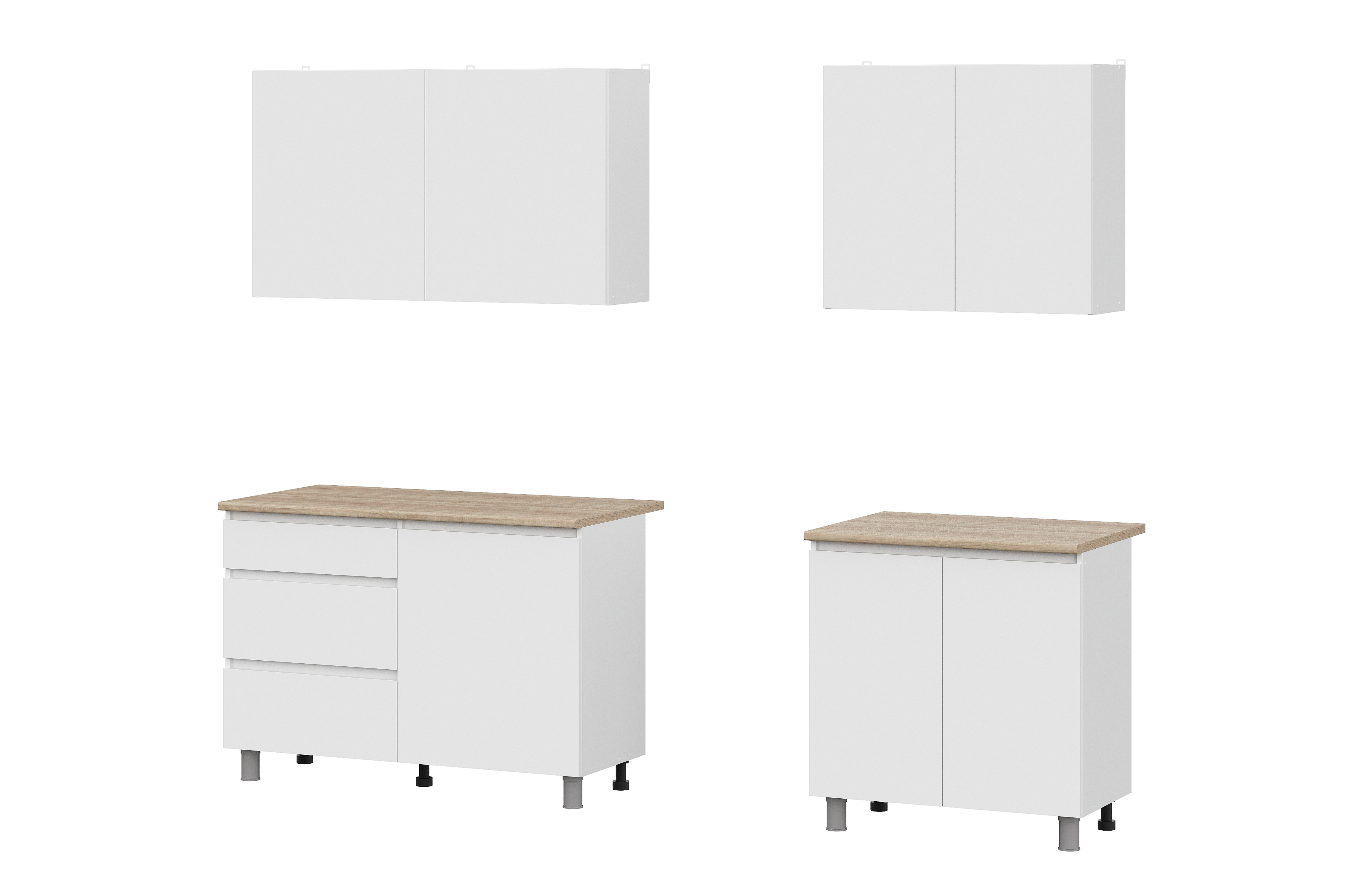 Кухонный гарнитур "Денвер" (2,0м) (Серия 2) Сейф (SAFE) Белый/Дуб Сонома