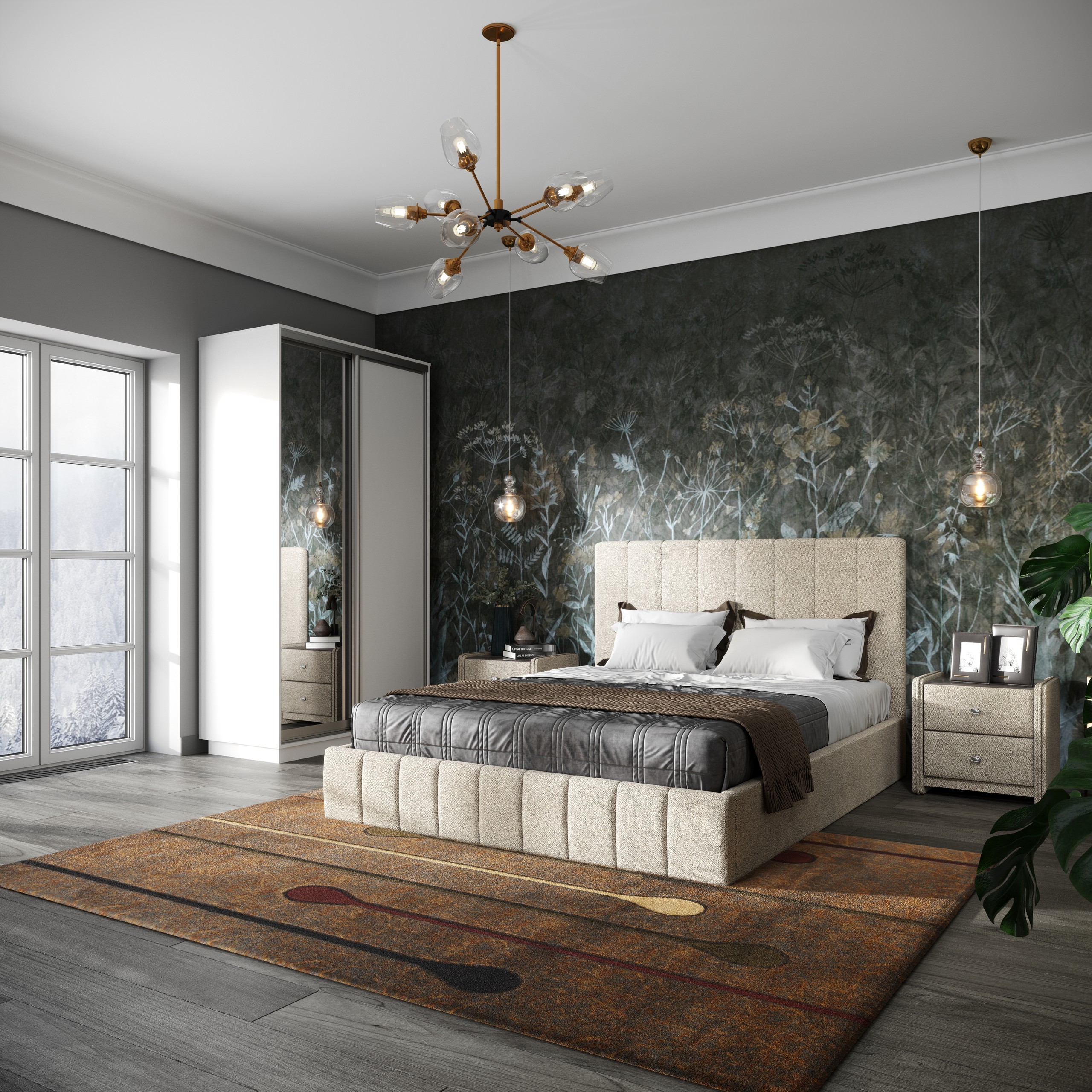 Кровать Оливия 180×200 с подъёмным механизмом, Clar 02