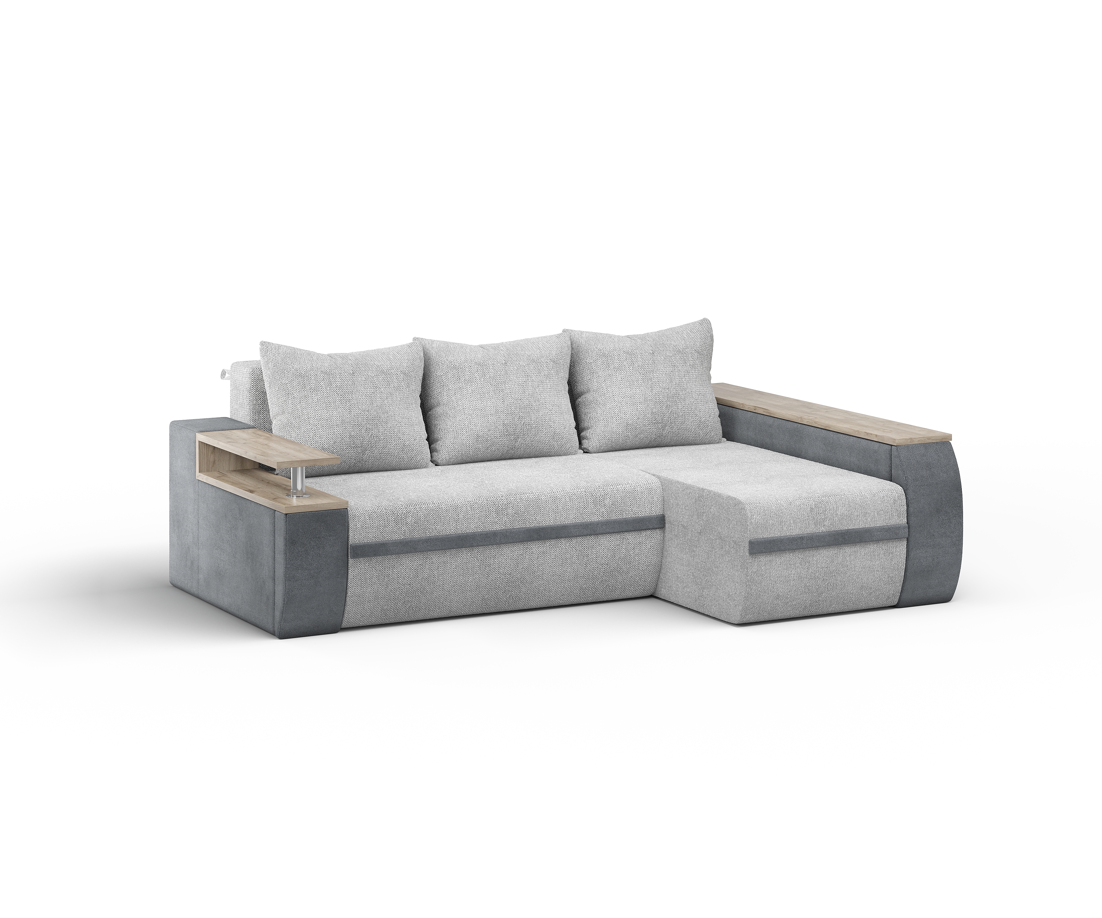 Диван угловой Атика NEW правый, Shape Grey, Dream Grafit, Крафт серый